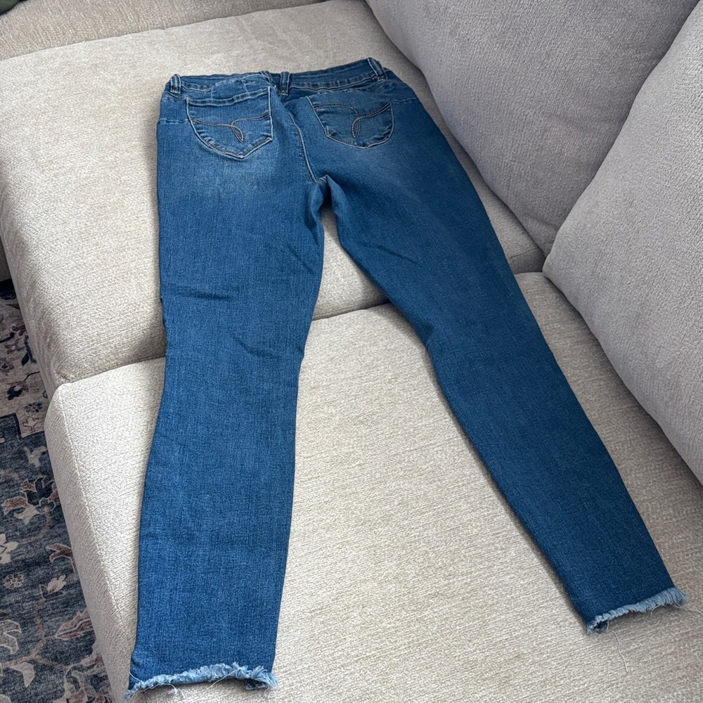 YMI Blue Distressed Skinny Jeans - Picture 4 of 4